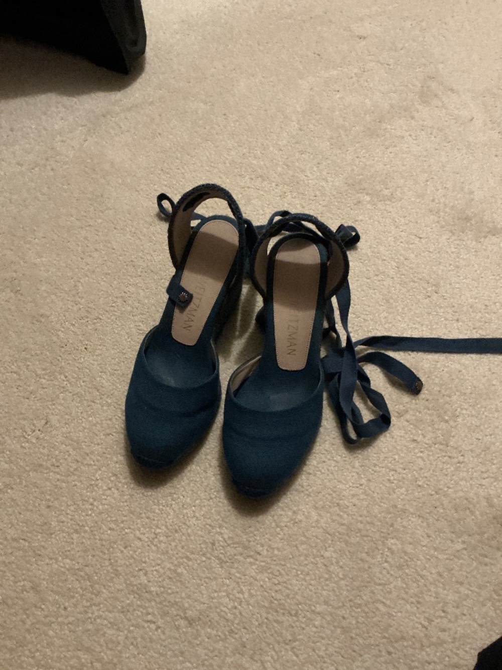 Stuart Weitzman Marguerita blue Espadrille Wedge Sandals 8 C